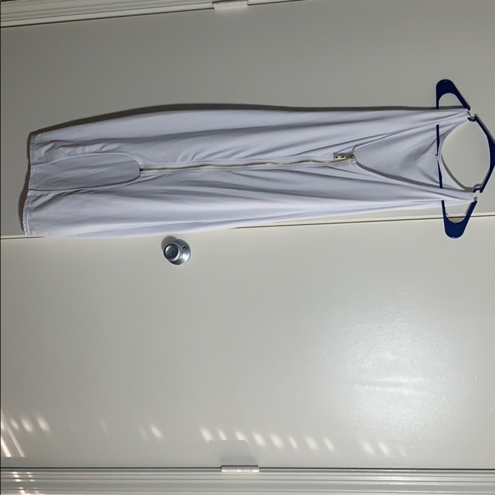 White dress front zipper